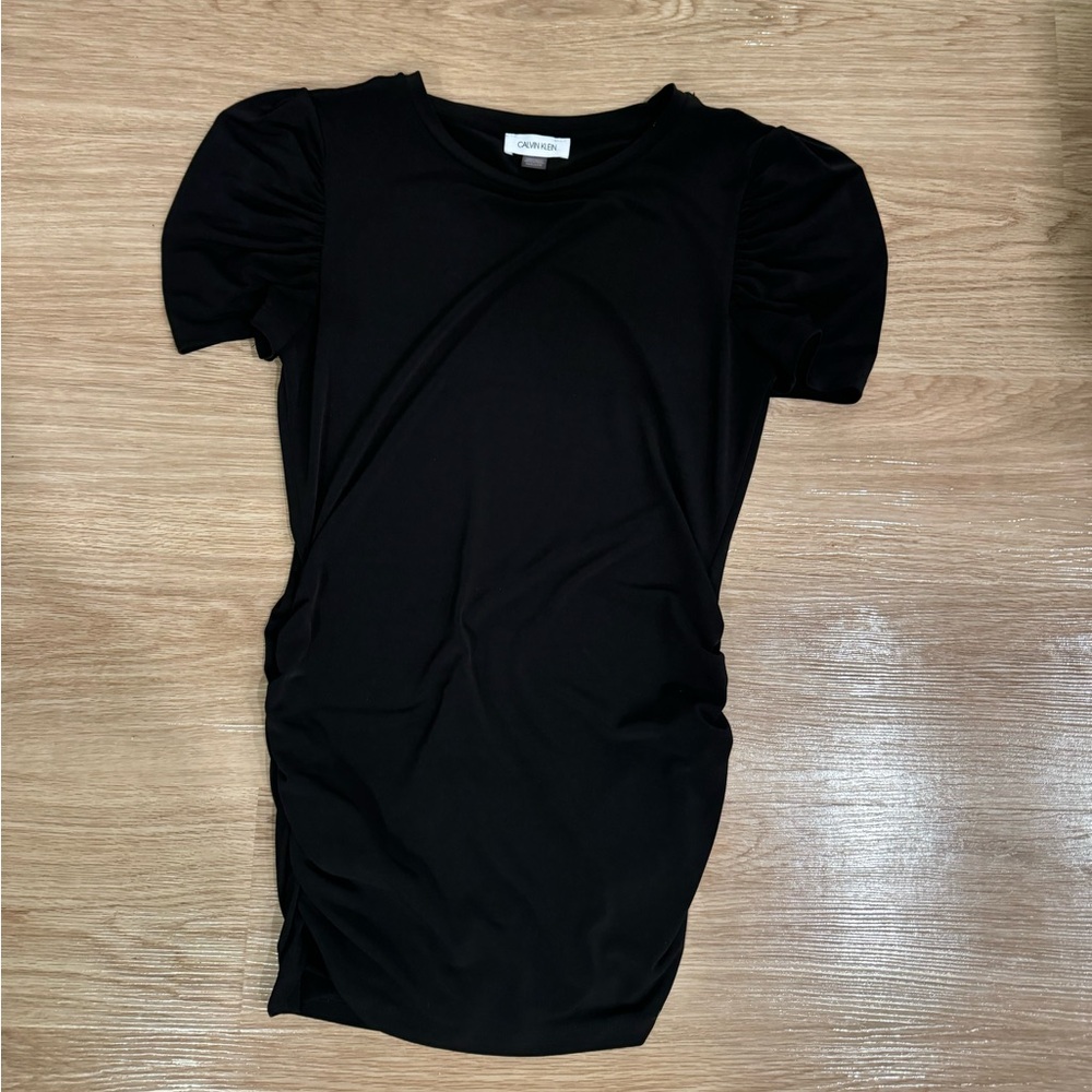 Calvin Klein Black blouse with poofy sleeves size XS